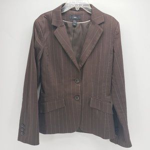 H&M | Pinstripe Blazer | Brown/White